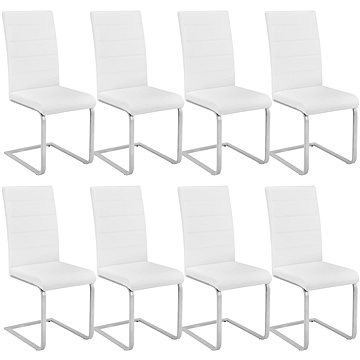 8× Houpací židle, umělá kůže, bílá (404128)