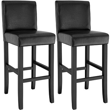 2 Barové židle dřevěné černé (403510)