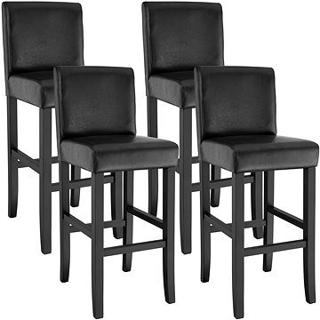 4 Barové židle dřevěné černé (403511)