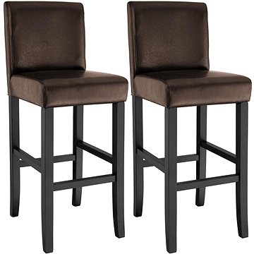 2 Barové židle dřevěné hnědé (403512)