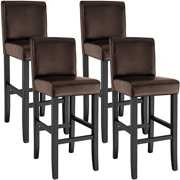 4 Barové židle dřevěné hnědé (403513)