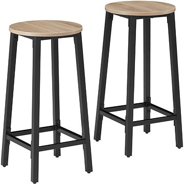 2 Barové židle Corby Industrial světlé dřevo, dub Sonoma (404333)