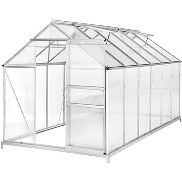 Polykarbonátový skleník s pozinkovanou základnou 375 × 185 × 195 cm (402478)