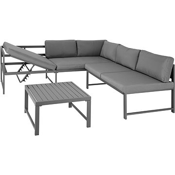 TECTAKE Set zahradního nábytku FARO, stůl s lamely, šedý (403903)