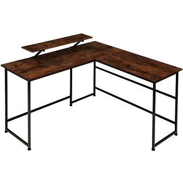 Tectake Psací stůl Melrose 140×130×76,5cm, Industrial tmavé dřevo (404229)