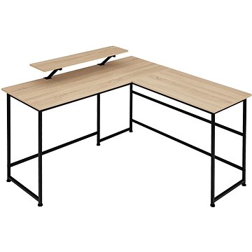 Tectake Psací stůl Melrose 140×130×76,5cm, Industrial světlé dřevo, dub Sonoma (404230)
