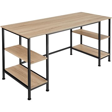 Tectake Počítačový stůl Stoke 137×55×75cm, Industrial světlé dřevo, dub Sonoma (404347)