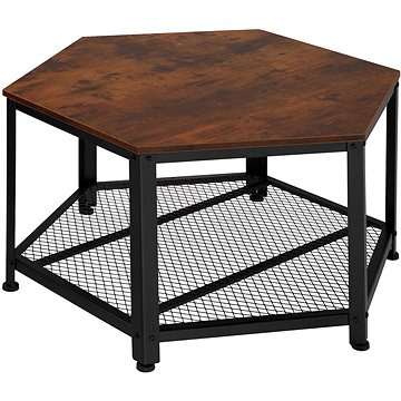 Tectake Konferenční stolek Norwich 86,5×75×46,5cm, Industrial tmavé dřevo (404225)