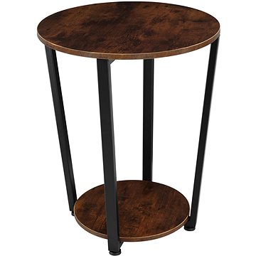 Tectake Odkládací stolek Swindon 50×62,5cm, Industrial tmavé dřevo (404215)