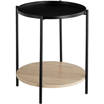 Tectake Odkládací stolek Sunderland 45,5×54,5cm, Industrial světlé dřevo, dub Sonoma (404260)