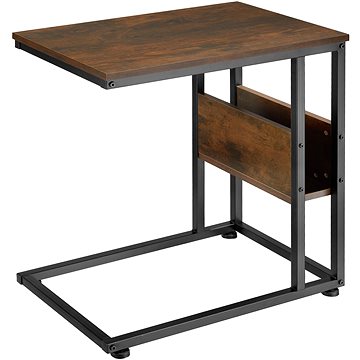 Tectake Odkládací stolek Wigan 55×36,5×60cm, Industrial tmavé dřevo (404277)