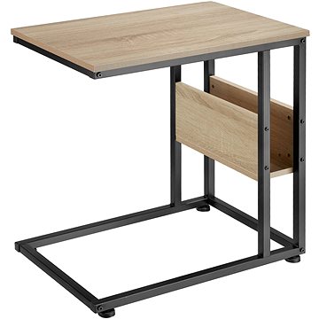 Tectake Odkládací stolek Wigan 55×36,5×60cm, Industrial světlé dřevo, dub Sonoma (404278)