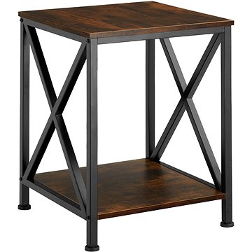 Tectake Odkládací stolek Carlton 40,5×40,5×52,5cm, Industrial tmavé dřevo (404358)