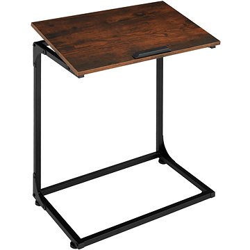Tectake Odkládací stolek s naklápěcí deskou Ruston 55×35×66,5cm, Industrial tmavé dřevo (404441)