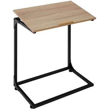 Tectake Odkládací stolek s naklápěcí deskou Ruston 55×35×66,5cm, Industrial světlé dřevo, dub Sonoma (404442)