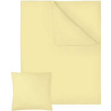 Tectake 2 Ložní povlečení bavlna 200x135cm, žlutá (401932)