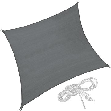 TECTAKE Plachta stínící, šedá 4 x 4m (403893)