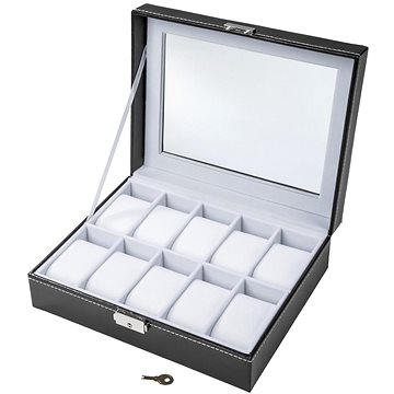 Tectake Box na 10 hodinek vč. klíče - bílá (401536)