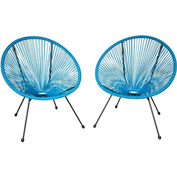 Tectake Sada 2 židlí Santana, modrá (404409)