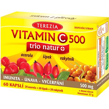 TEREZIA Vitamin C 500mg TRIO NATUR+ cps.60 (8594006898492)