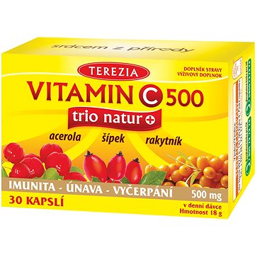 TEREZIA Vitamin C 500mg TRIO NATUR+ cps.30 (8594006898508)