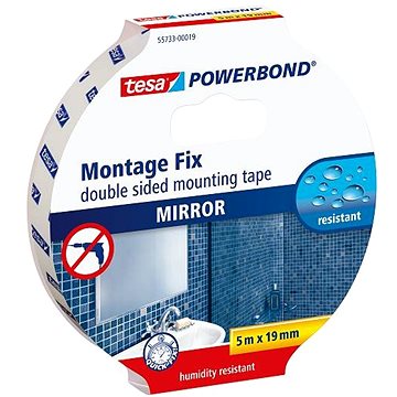 tesa Powerbond Montážní oboustranná pěnová páska na zrcadla, bílá, 5m:19mm (55733-00019-02)