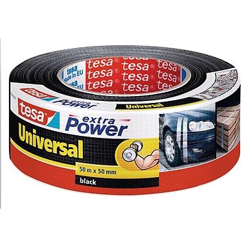 tesa Extra Power Universal, textilní, černá, 50m:50mm (56389-00001-05)