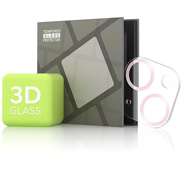 Tempered Glass Protector pro kameru iPhone 13 mini / 13 - 3D Glass, růžová (Case friendly) (TGR-AIP13M-PK)