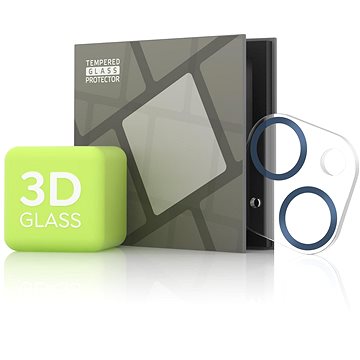 Tempered Glass Protector pro kameru iPhone 13 mini / 13 - 3D Glass, modrá (Case friendly) (TGR-AIP13M-BU)