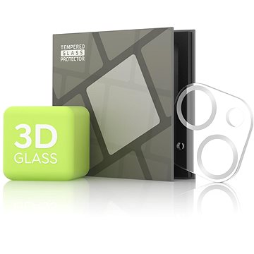 Tempered Glass Protector pro kameru iPhone 13 mini / 13 - 3D Glass, stříbrná (Case friendly) (TGR-AIP13M-SL)