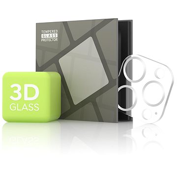 Tempered Glass Protector pro kameru iPhone 13 Pro Max / 13 Pro - 3D Glass, stříbrná (Case friendly) (TGR-AIP13PM-SL)
