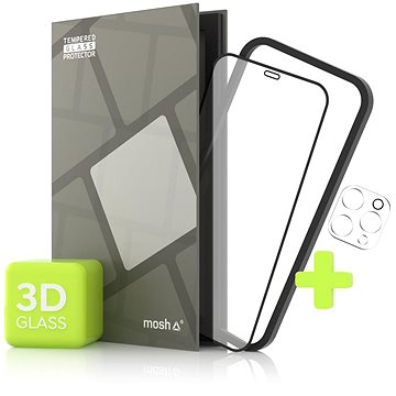 Tempered Glass Protector pro iPhone 12 Pro Max, 3D + sklo na kameru + instalační rámeček (TGR-AI12PMF-BL)