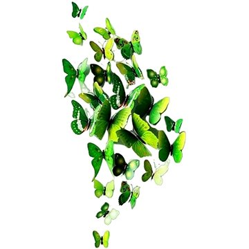 Sada zelených dekoračních motýlů 12ks (3D03)
