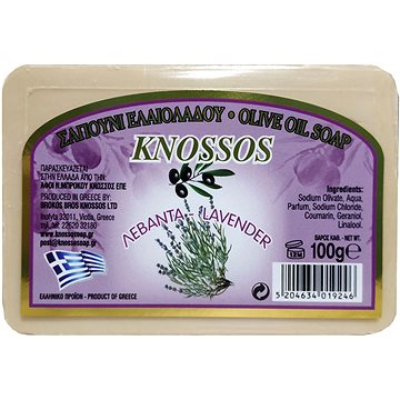 KNOSSOS Řecké olivové mýdlo s vůní levandule 100 g (5204634019246)