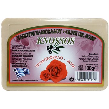 KNOSSOS Řecké olivové mýdlo s vůní růže 100 g (5204634019178)