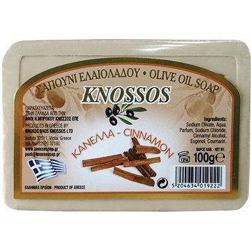 KNOSSOS Řecké olivové mýdlo s vůní skořice 100 g (5204634019222)