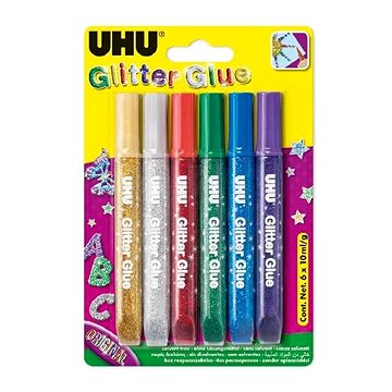 UHU Glitter Glue 6 x 10 ml Original (17216)