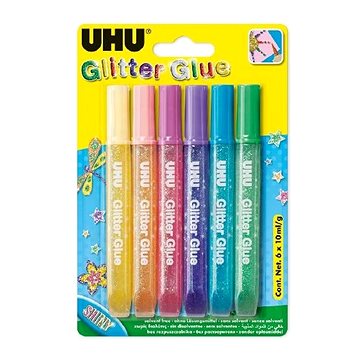 UHU Glitter Glue 6 x 10 ml Shiny (20509)