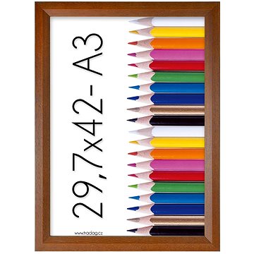 TRADAG Fotorámeček A3 (29,7 × 42 cm), hnědý (4129_4204)