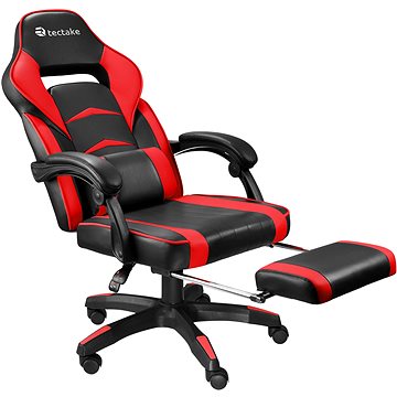 Herní kancelářská židle Comodo s podnožkou, černá/červená (404742)