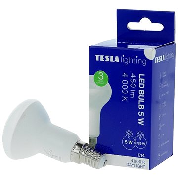 TESLA LED REFLECTOR R50, E14, 5W, 450lm, 4000K denní bílá (R5140540-7)