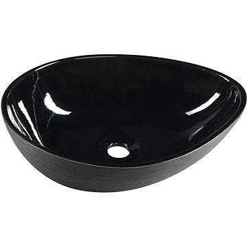 SAPHO PRIORI keramické umyvadlo 51x38 cm, na desku, černá (PI030)