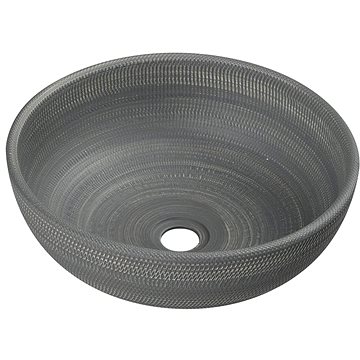 SAPHO PRIORI keramické umyvadlo, průměr 41 cm, 15 cm, šedá se vzorem (PI024)