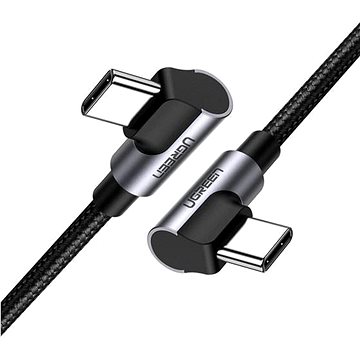 UGREEN Angled USB-C M/M Cable Aluminium Shell with Braided 1m Black (70696)