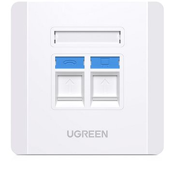 Ugreen Wall Plate Dual Ports 1pc/bag (80182)
