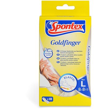 SPONTEX Goldfinger latexové rukavice jednorázové 10 ks L (9001378230489)