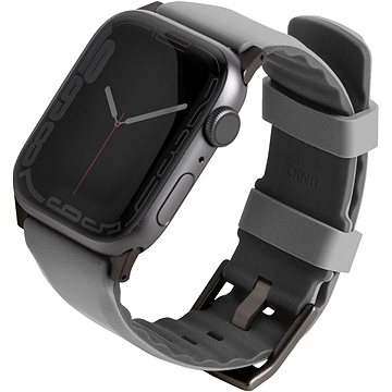 UNIQ Linus Airsoft Silikonový řemínek pro Apple Watch 38/40/41mm šedý (UNIQ-41MM-LINUSGRY)