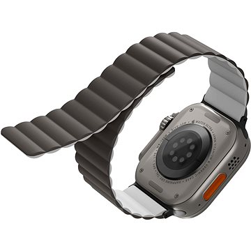 UNIQ Revix Reversible Magnetic řemínek pro Apple Watch 42/44/45/Ultra 49mm šedý/bílý (UNIQ-49MM-REVAGRYDWHT)