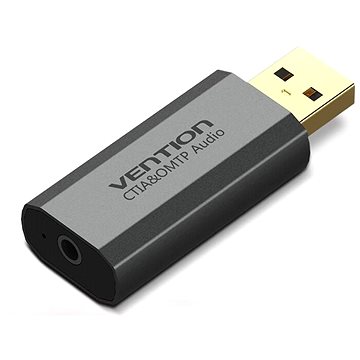 Vention USB External Sound Card Gray Aluminium Type (OMTP-CTIA) (VAB-S19-H)
