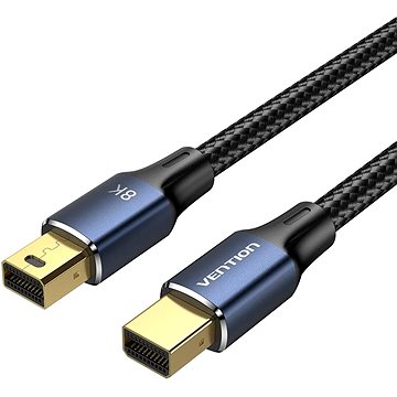Vention Cotton Braided Mini DP Male to Male 8K HD Cable 1.5m Blue Aluminum Alloy Type (HCGLG)